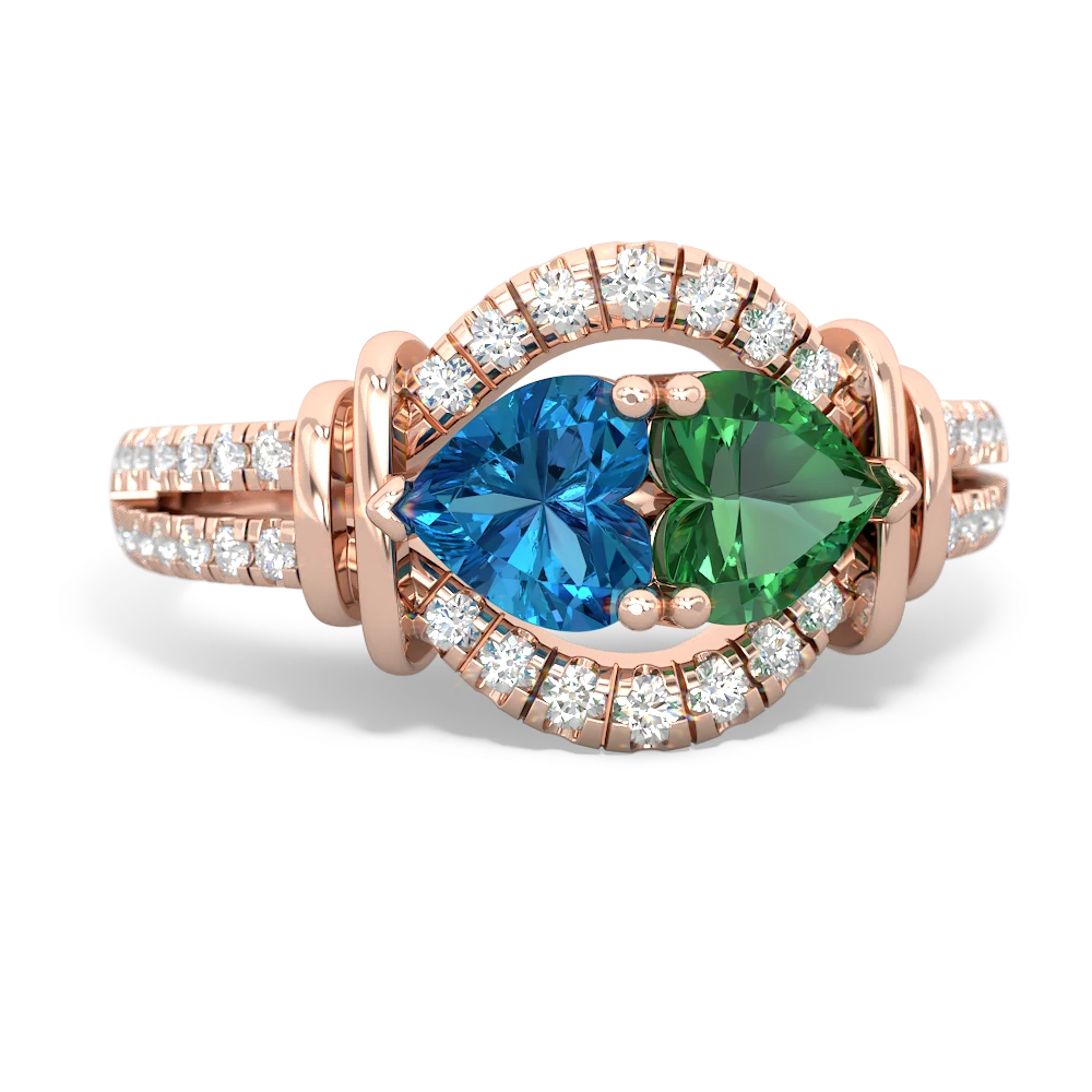 London Topaz Art-Deco Keepsake 14K Rose Gold ring R5630