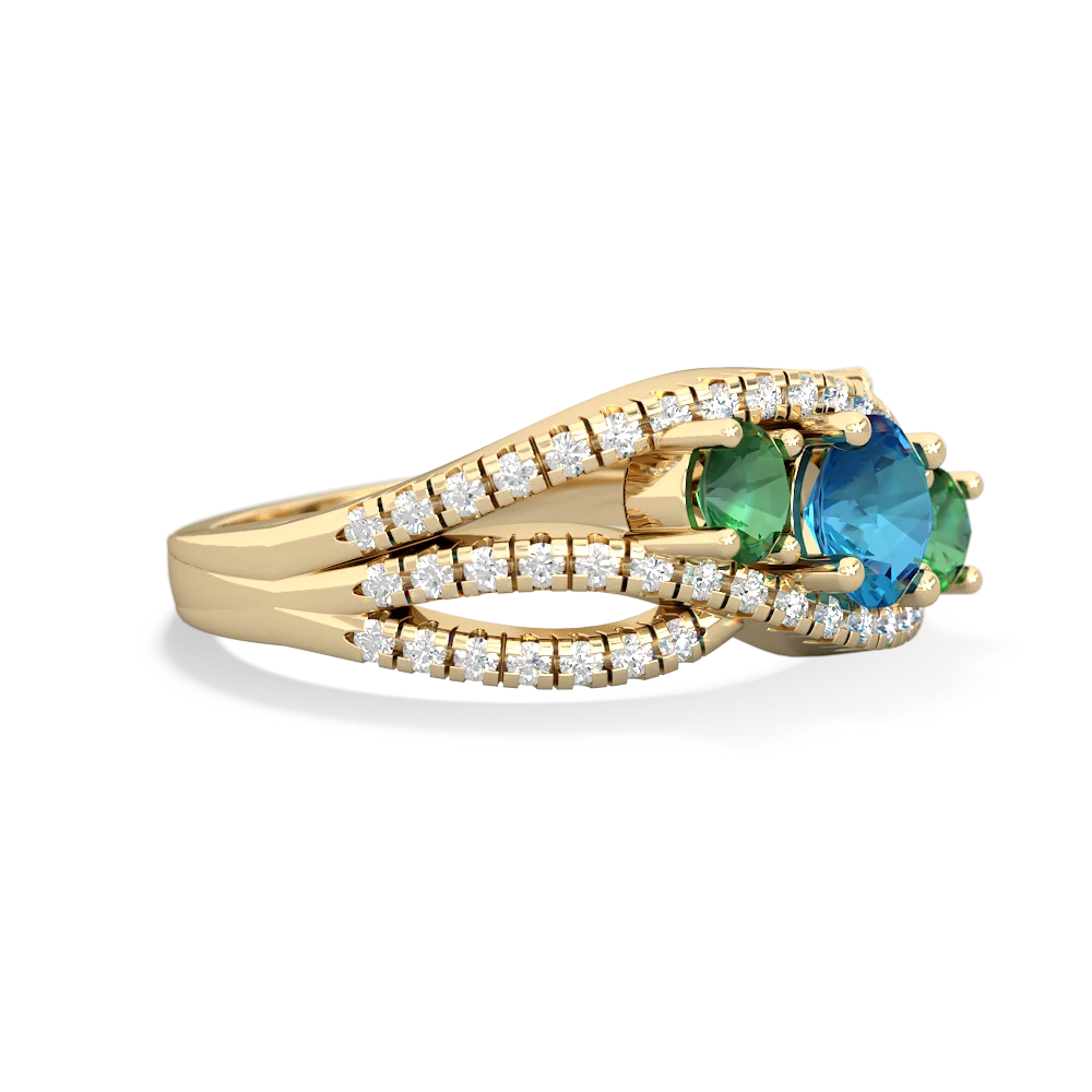 London Topaz Three Stone Aurora 14K Yellow Gold ring R3080