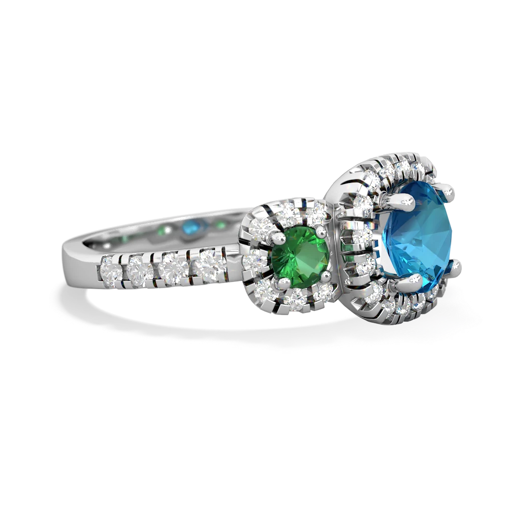 London Topaz Regal Halo 14K White Gold ring R5350