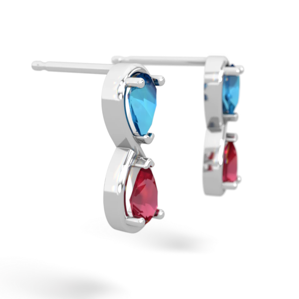 London Topaz Infinity 14K White Gold earrings E5050