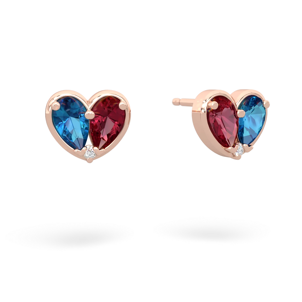 London Topaz 'Our Heart' 14K Rose Gold earrings E5072