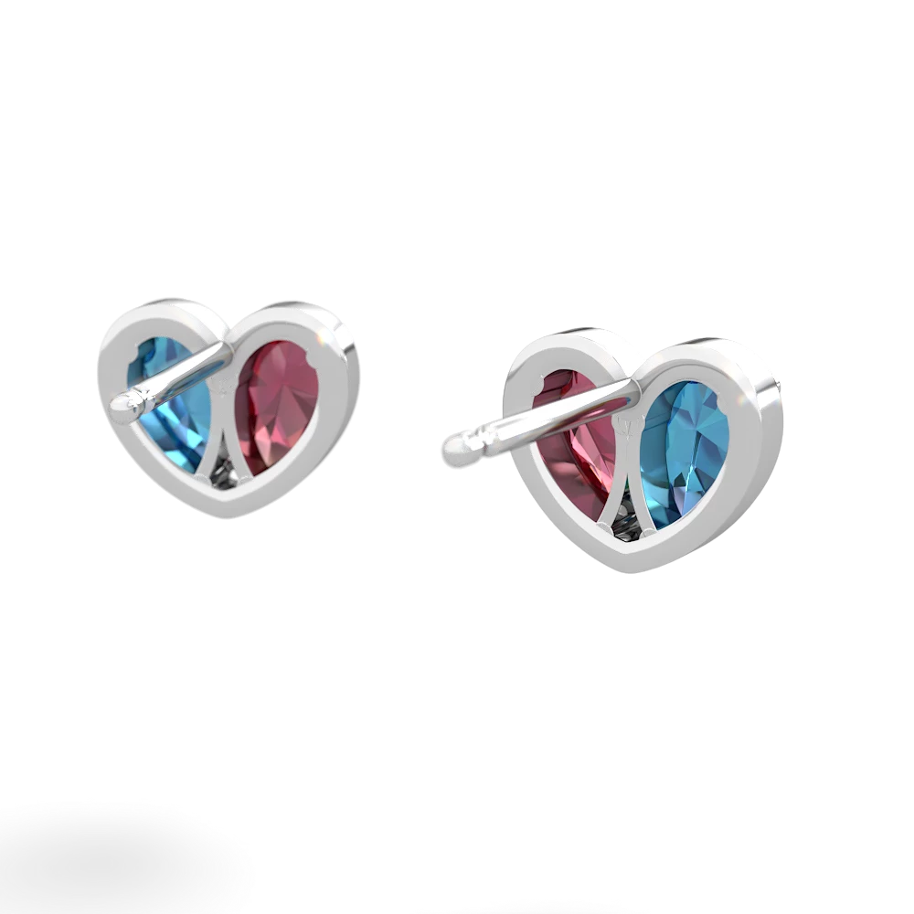 London Topaz 'Our Heart' 14K White Gold earrings E5072