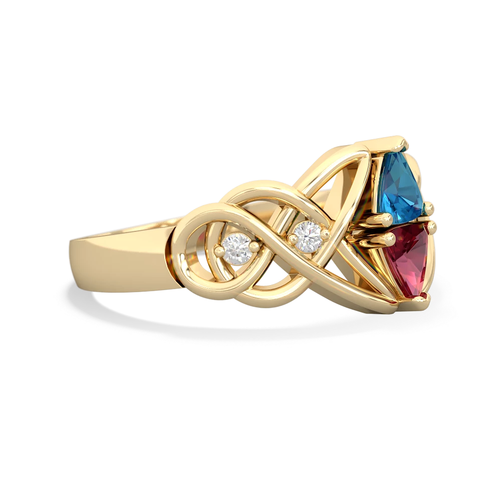 London Topaz Keepsake Celtic Knot 14K Yellow Gold ring R5300