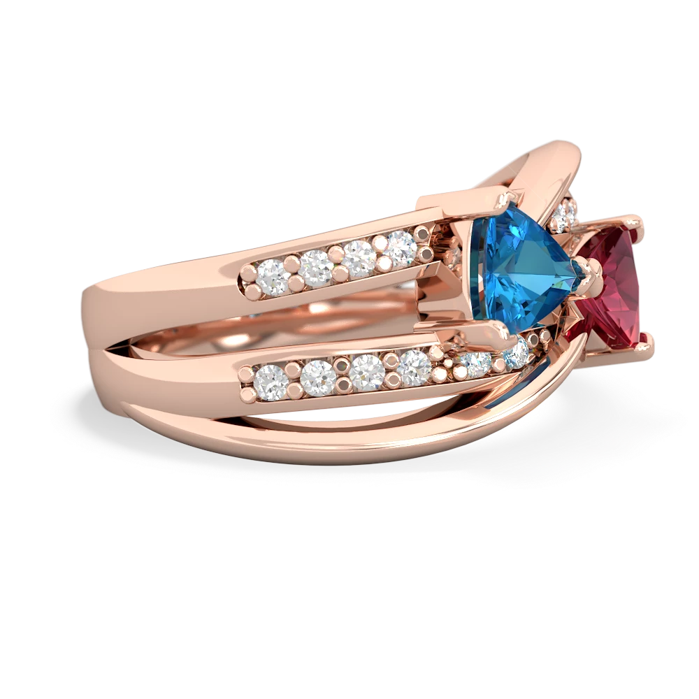 London Topaz Bowtie 14K Rose Gold ring R2360