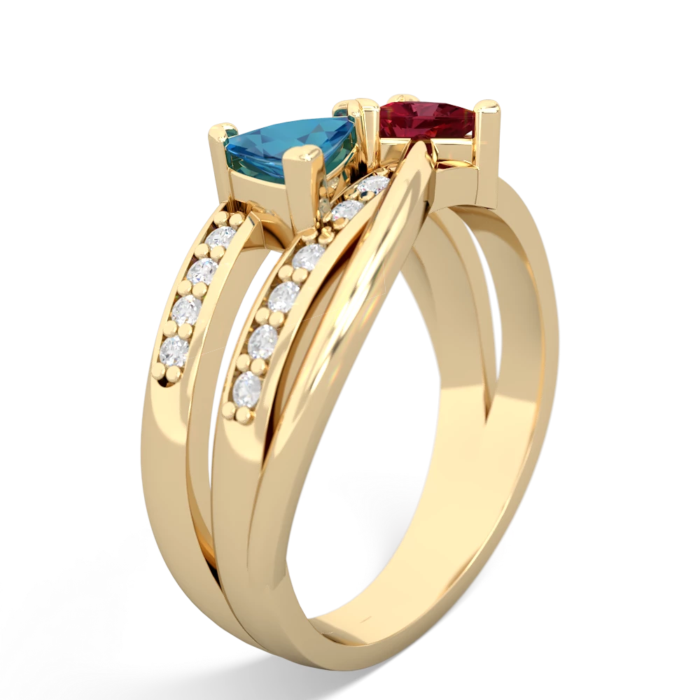 London Topaz Bowtie 14K Yellow Gold ring R2360