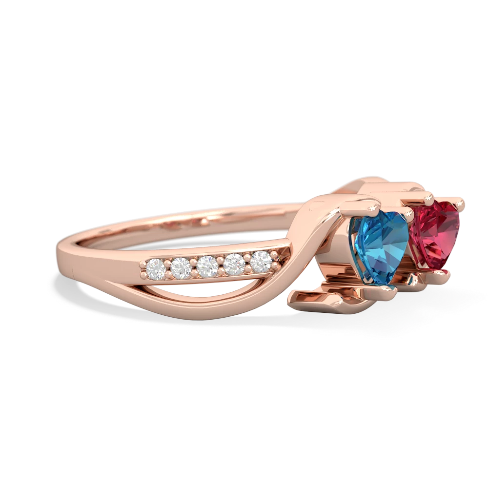 London Topaz Side By Side 14K Rose Gold ring R3090