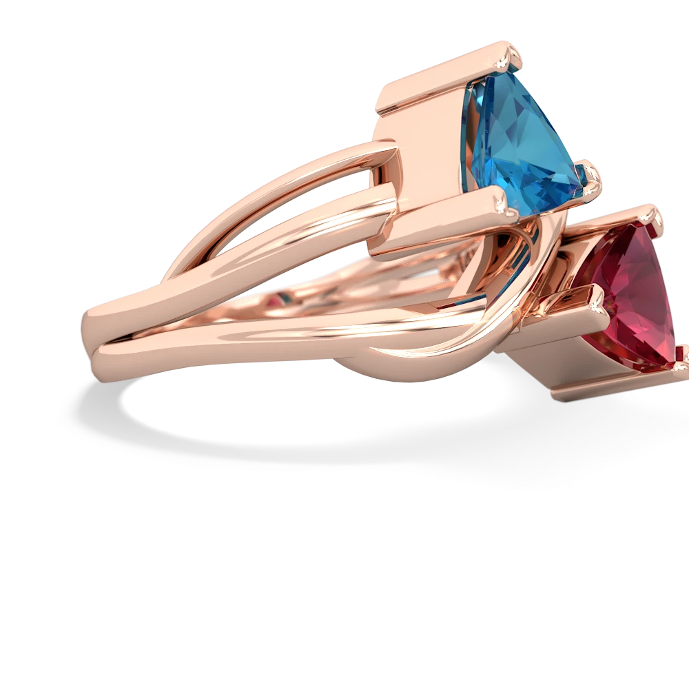 London Topaz Split Band Swirl 14K Rose Gold ring R2341