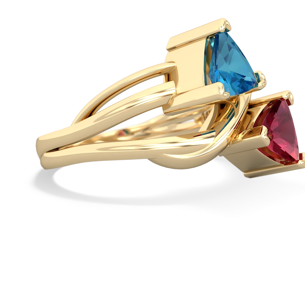 London Topaz Split Band Swirl 14K Yellow Gold ring R2341