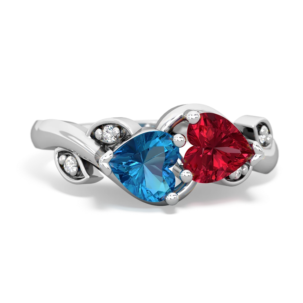 London Topaz Floral Elegance 14K White Gold ring R5790