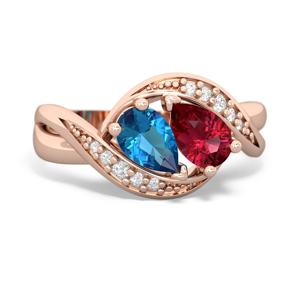 London Topaz Summer Winds 14K Rose Gold ring R5342