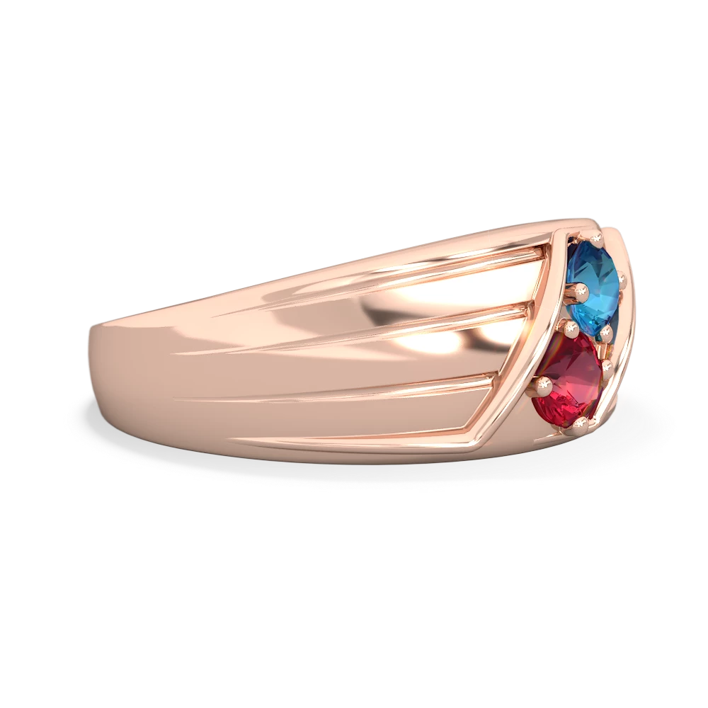 London Topaz Men's Streamline 14K Rose Gold ring R0460