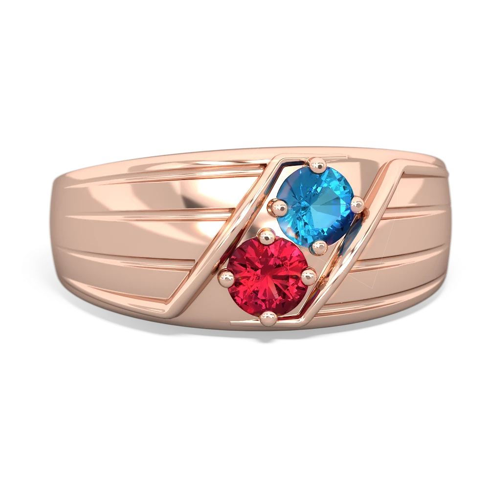 London Topaz Men's Streamline 14K Rose Gold ring R0460