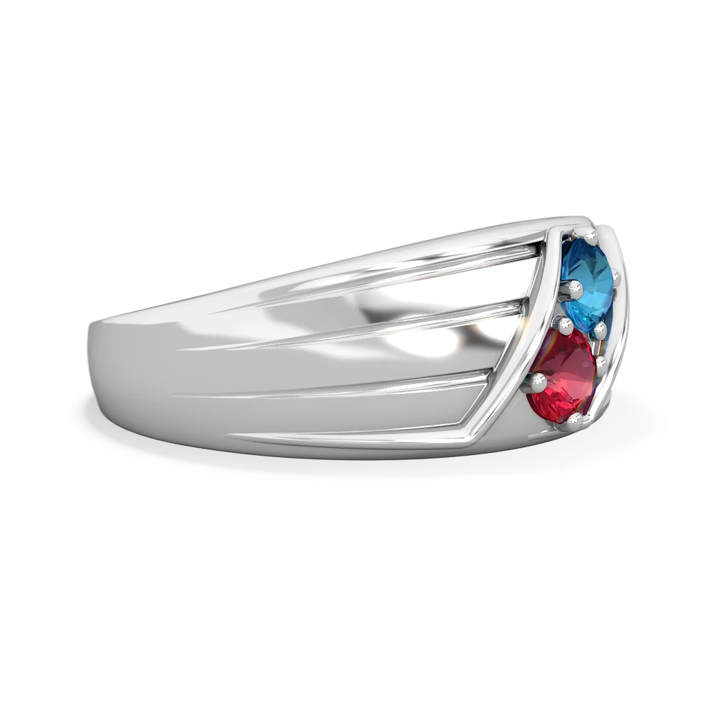 London Topaz Men's Streamline 14K White Gold ring R0460