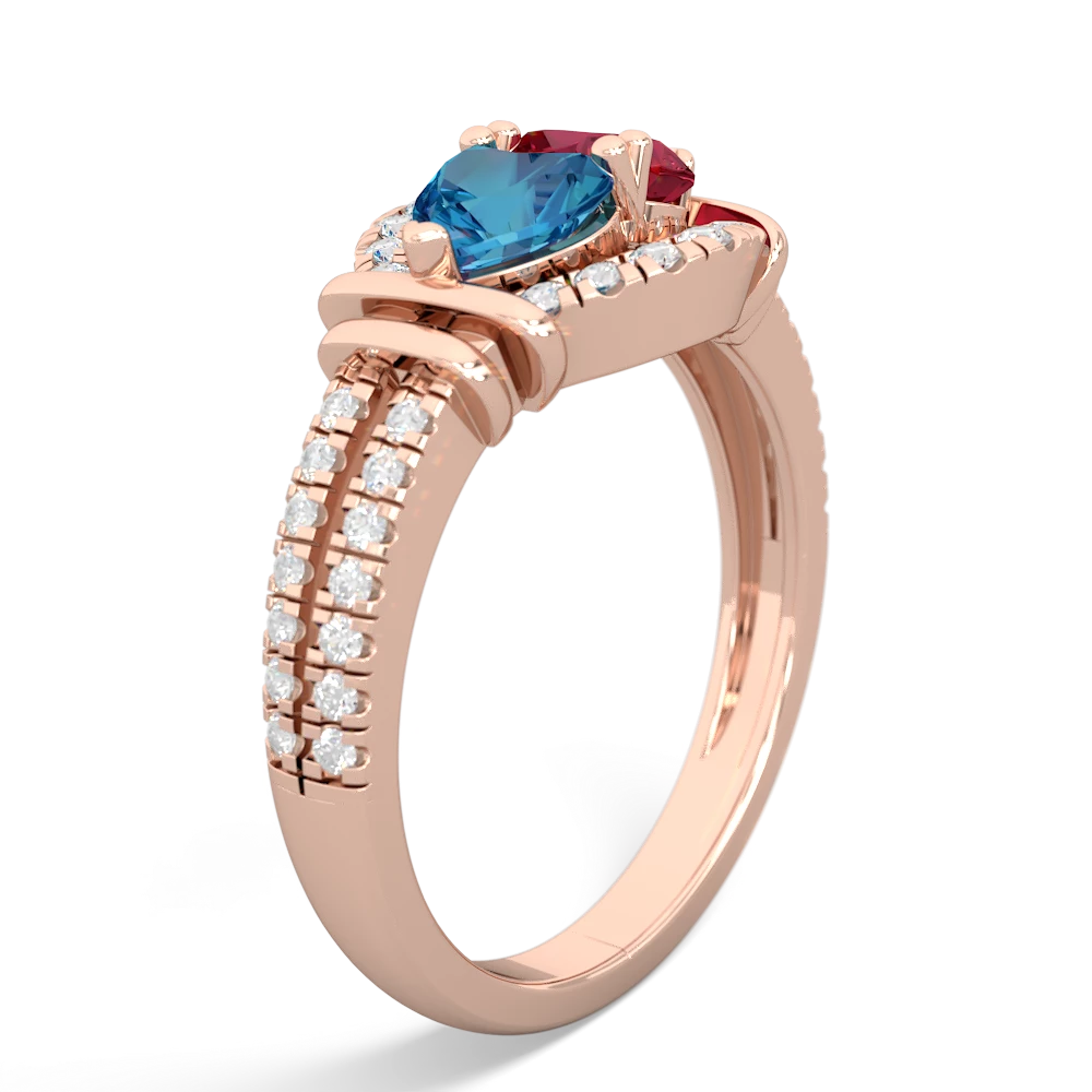 London Topaz Art-Deco Keepsake 14K Rose Gold ring R5630