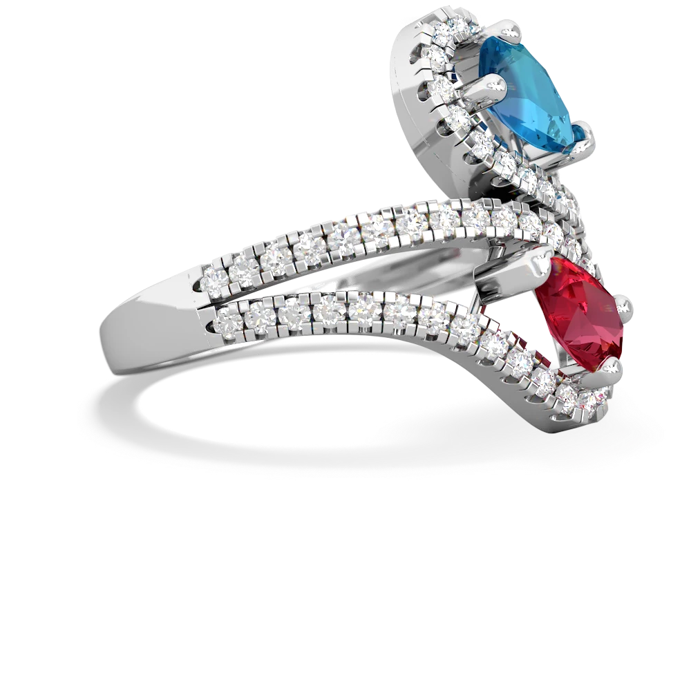 London Topaz Diamond Dazzler 14K White Gold ring R3000