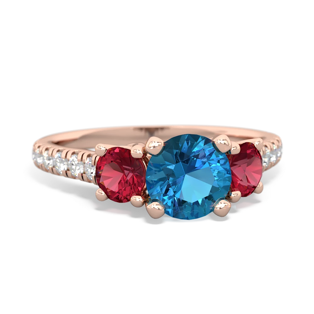 London Topaz Pave Trellis 14K Rose Gold ring R5500