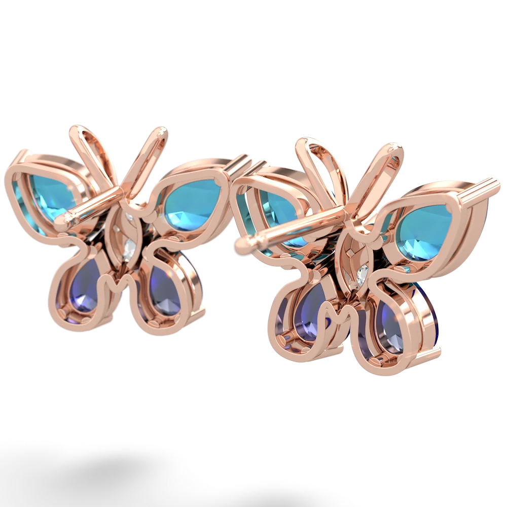 London Topaz Butterfly 14K Rose Gold earrings E2215