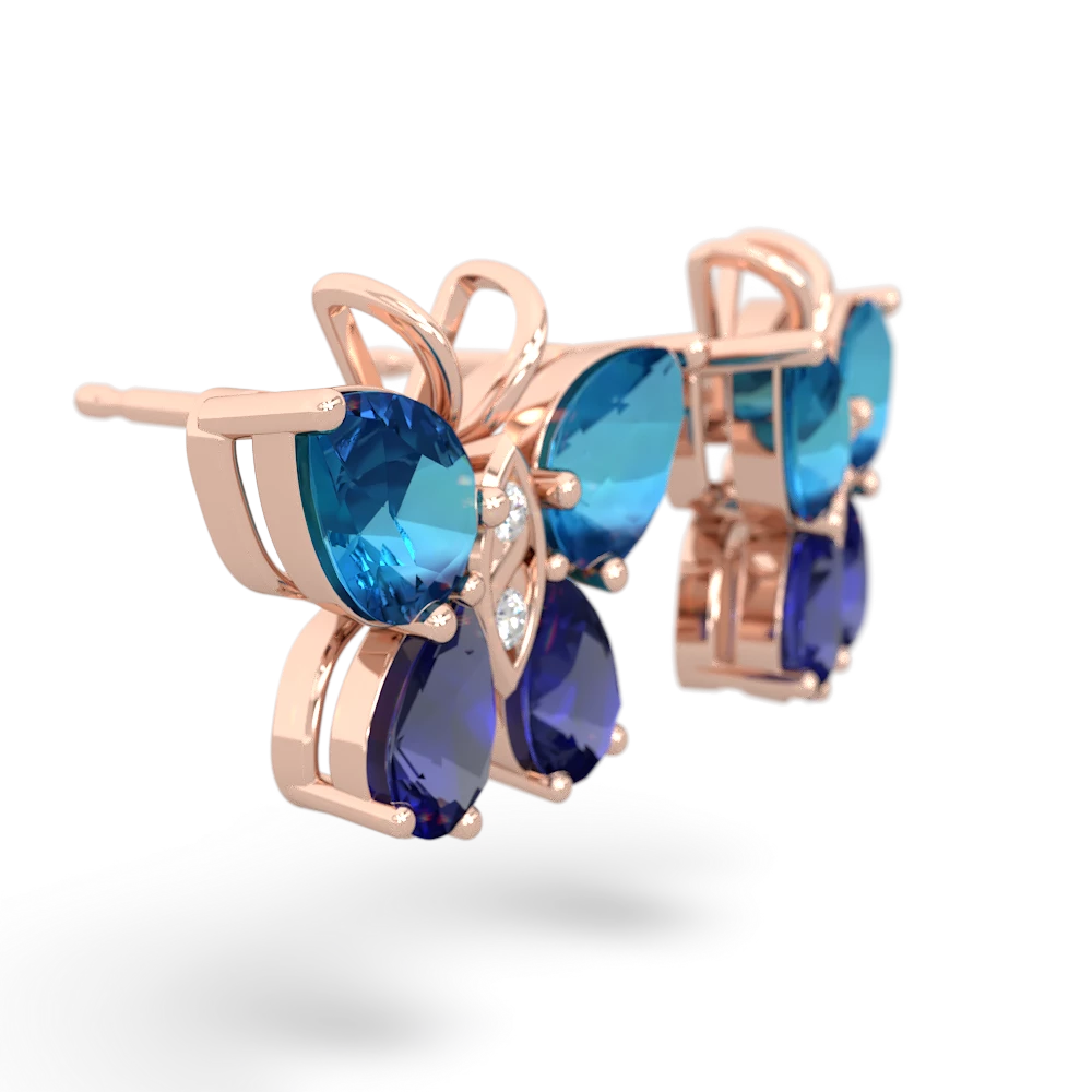 London Topaz Butterfly 14K Rose Gold earrings E2215