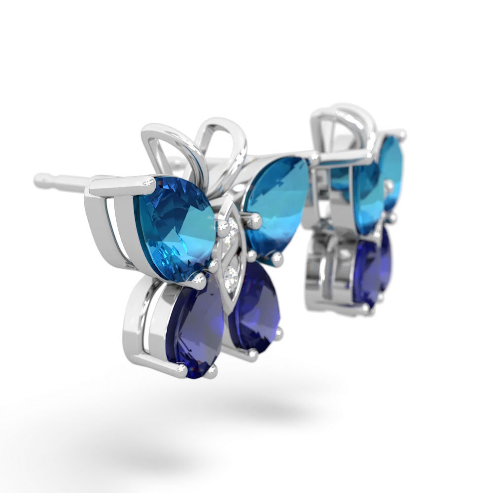 London Topaz Butterfly 14K White Gold earrings E2215