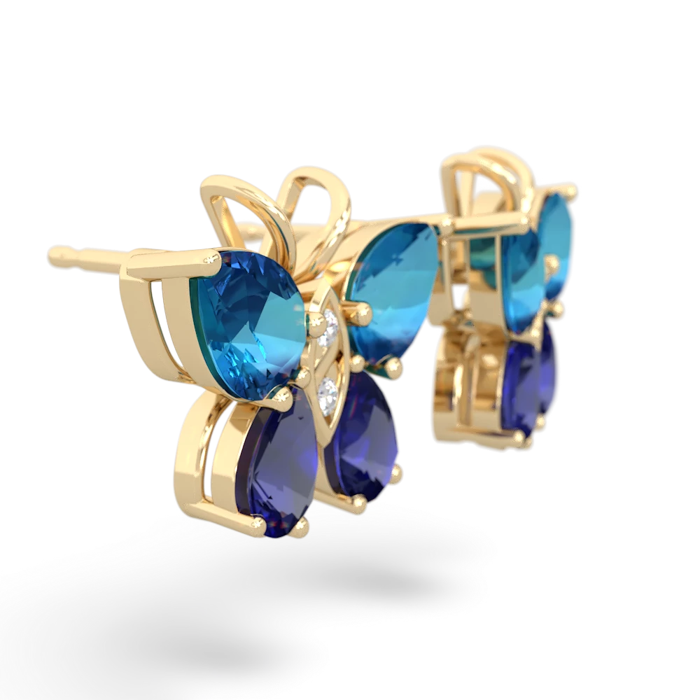 London Topaz Butterfly 14K Yellow Gold earrings E2215