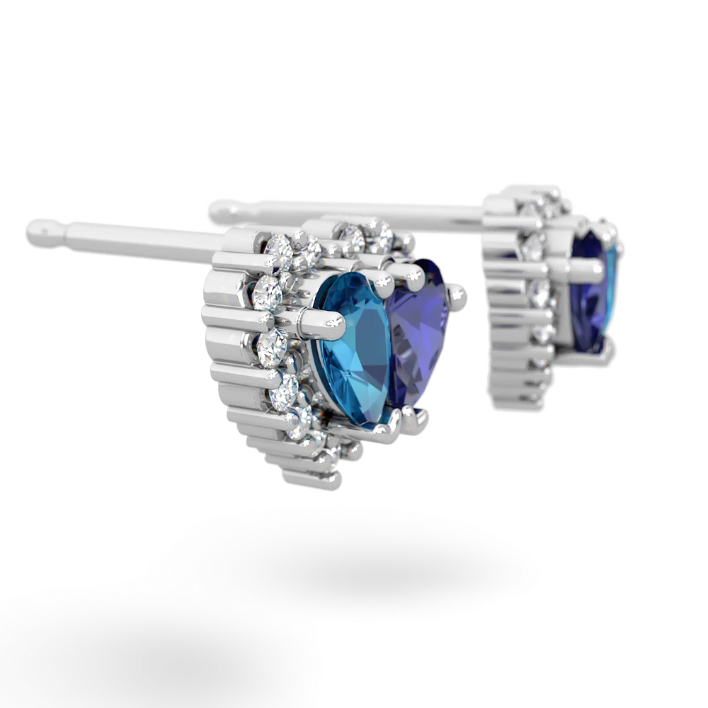 London Topaz Halo 14K White Gold earrings E7008