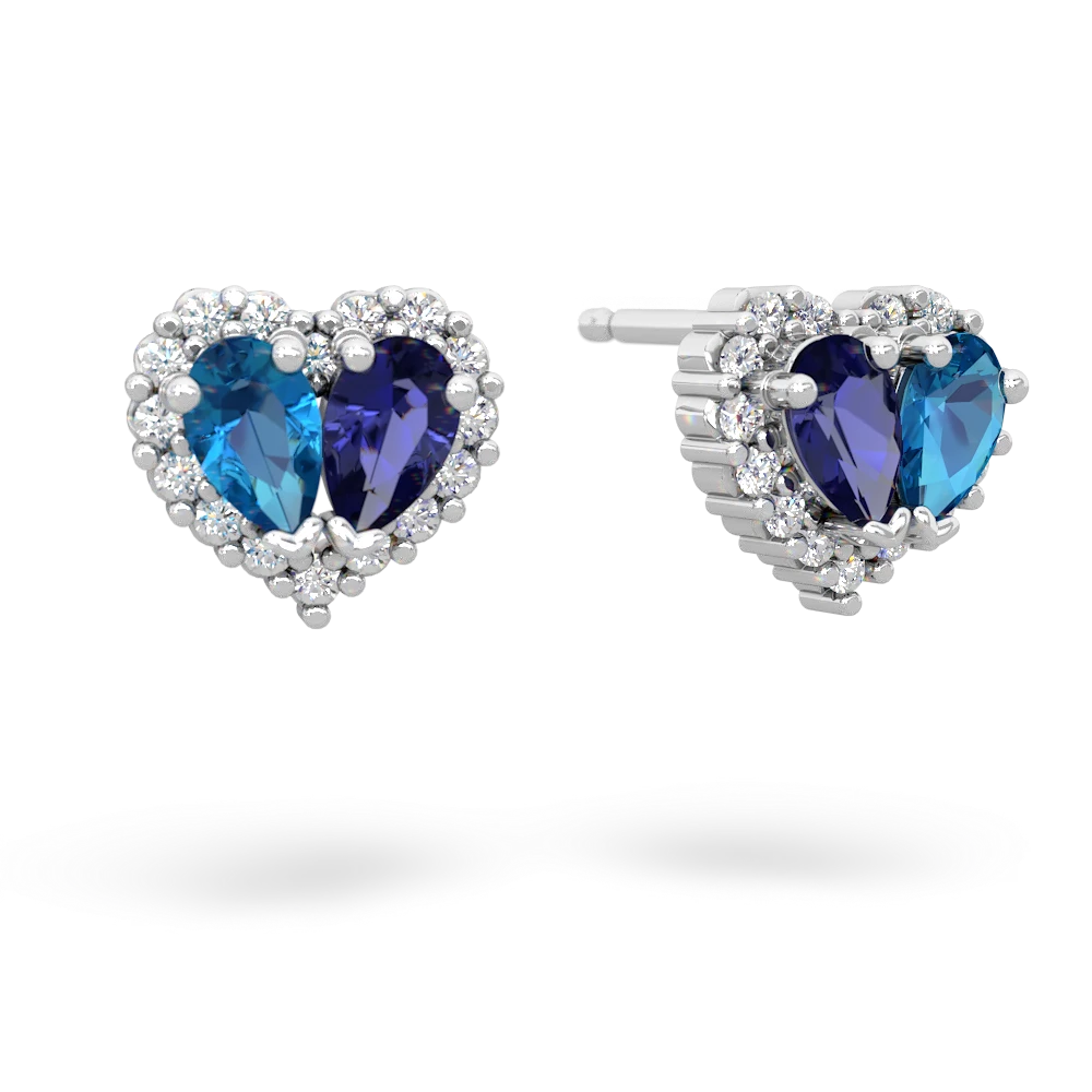 London Topaz Halo 14K White Gold earrings E7008