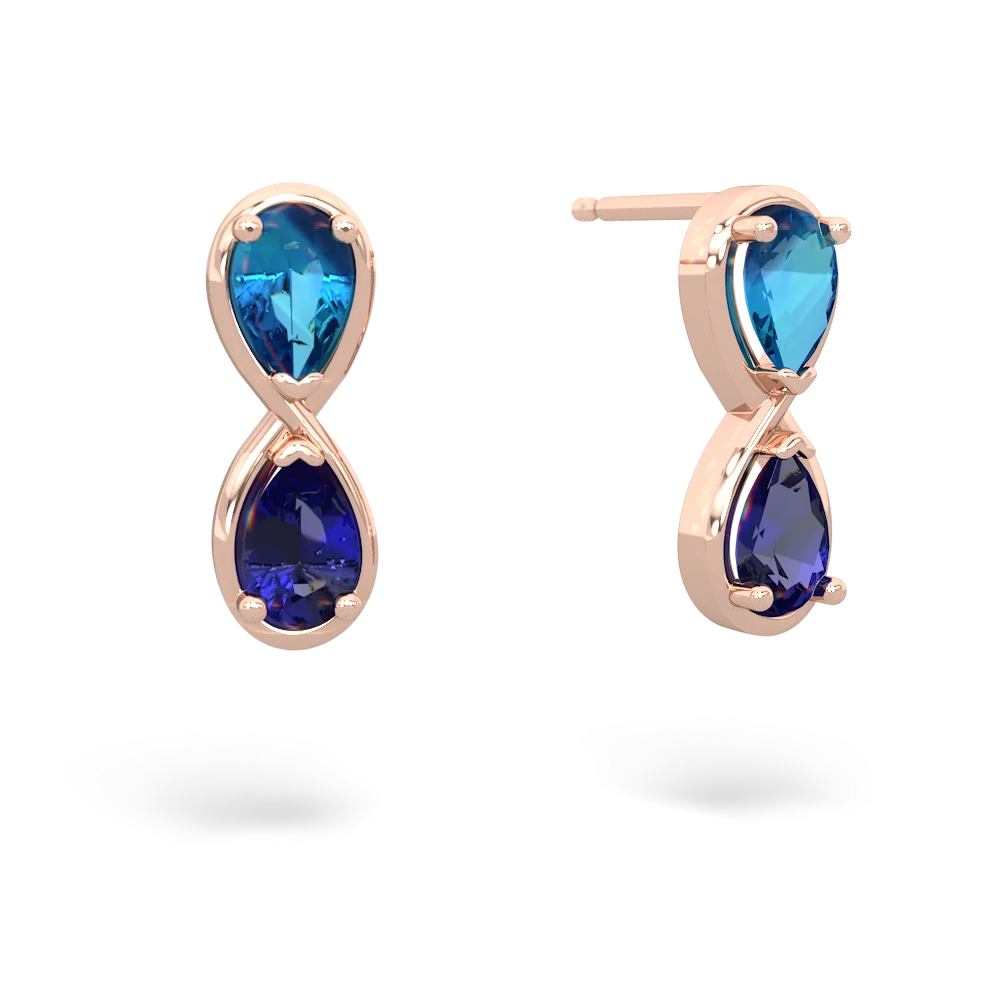 London Topaz Infinity 14K Rose Gold earrings E5050