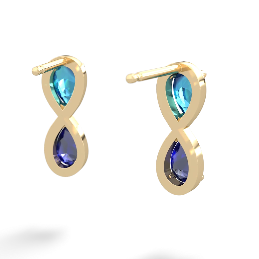 London Topaz Infinity 14K Yellow Gold earrings E5050