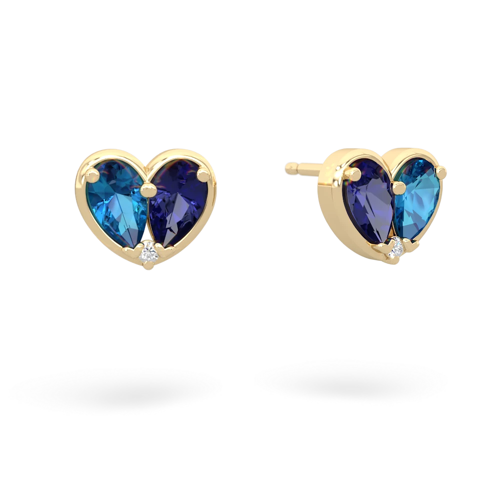 London Topaz 'Our Heart' 14K Yellow Gold earrings E5072