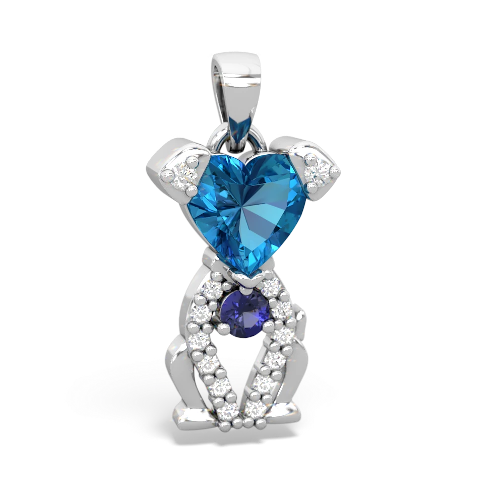 London Topaz Puppy Love 14K White Gold pendant P5800