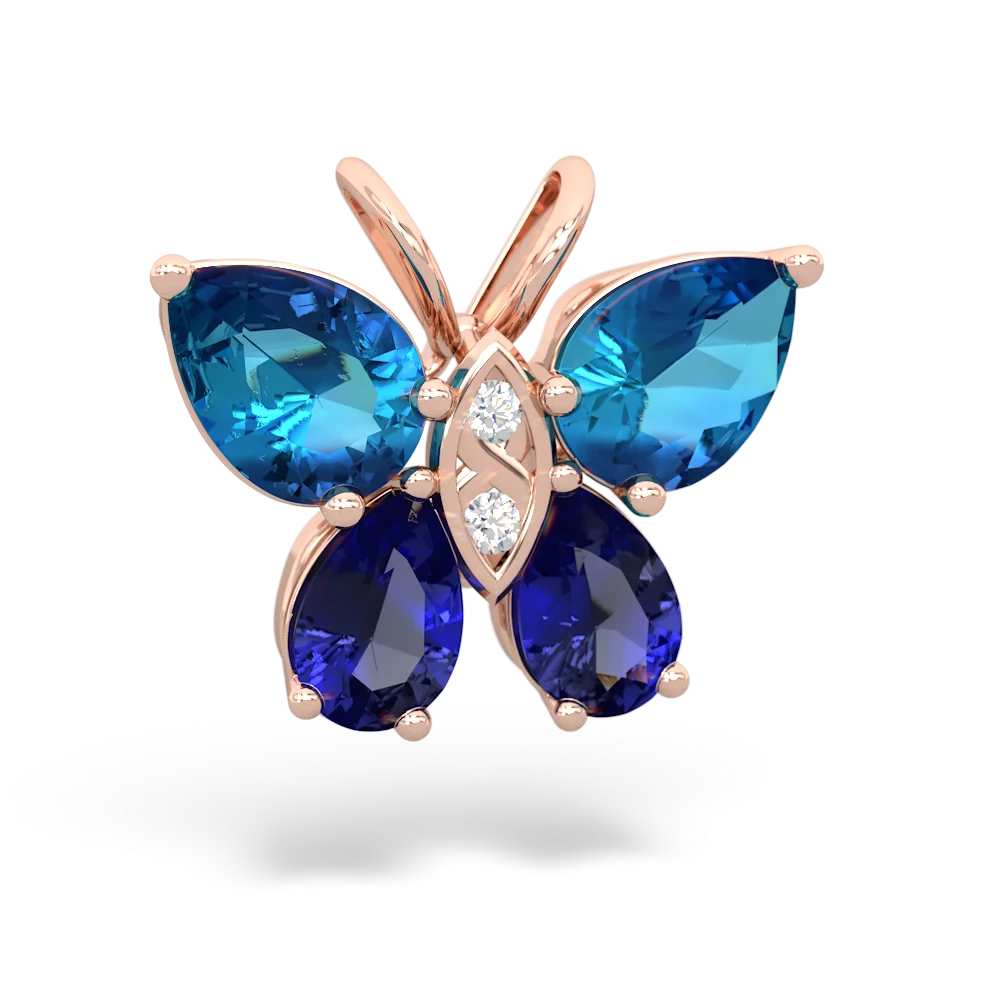 London Topaz Butterfly 14K Rose Gold pendant P2215