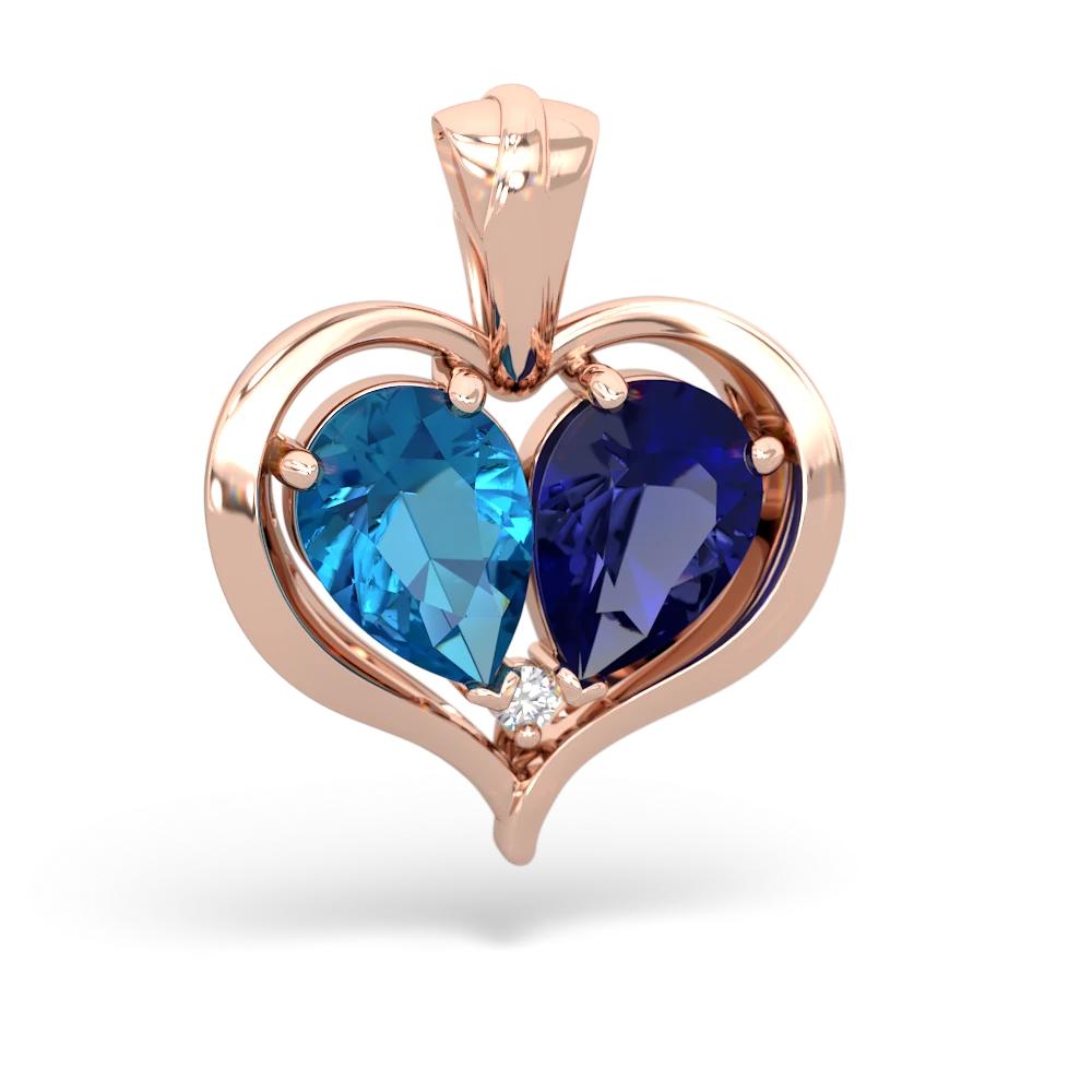 London Topaz Two Become One 14K Rose Gold pendant P5330