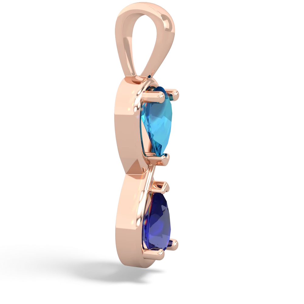 London Topaz Infinity 14K Rose Gold pendant P5050