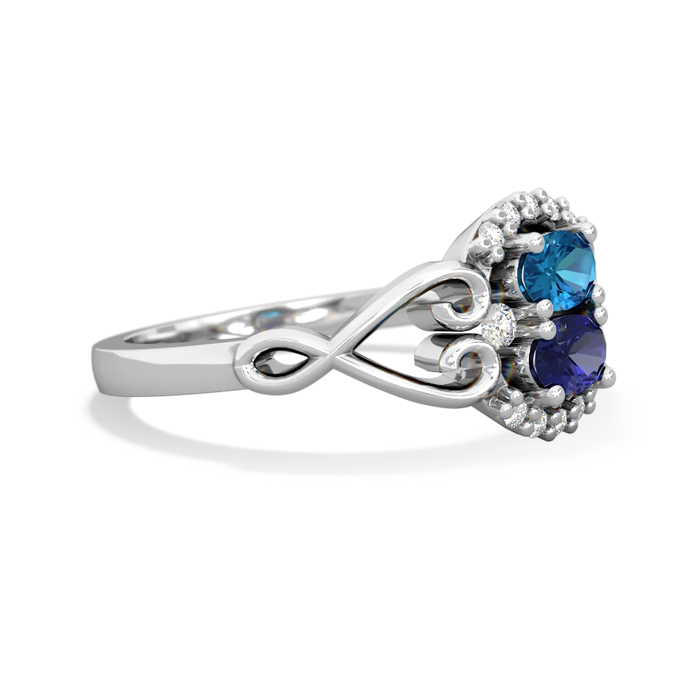 London Topaz Love Nest 14K White Gold ring R5860
