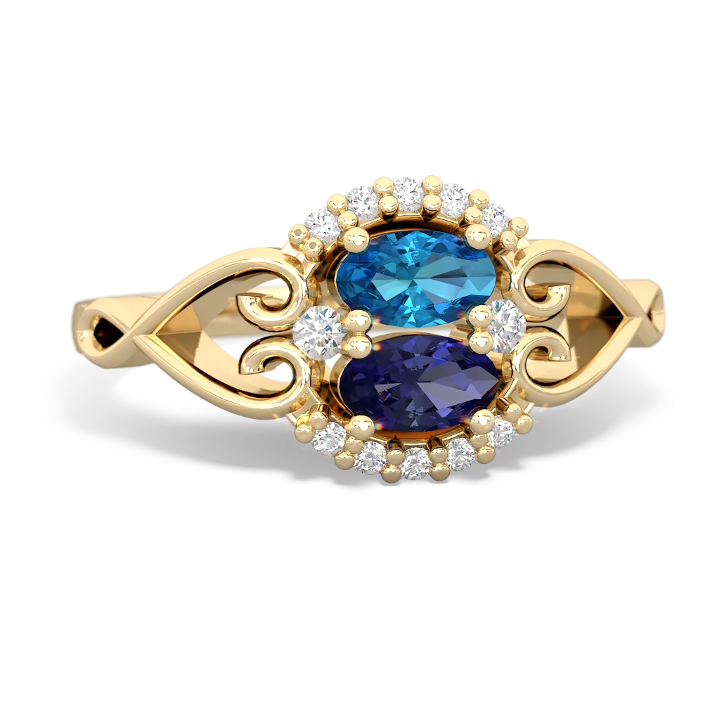 London Topaz Love Nest 14K Yellow Gold ring R5860