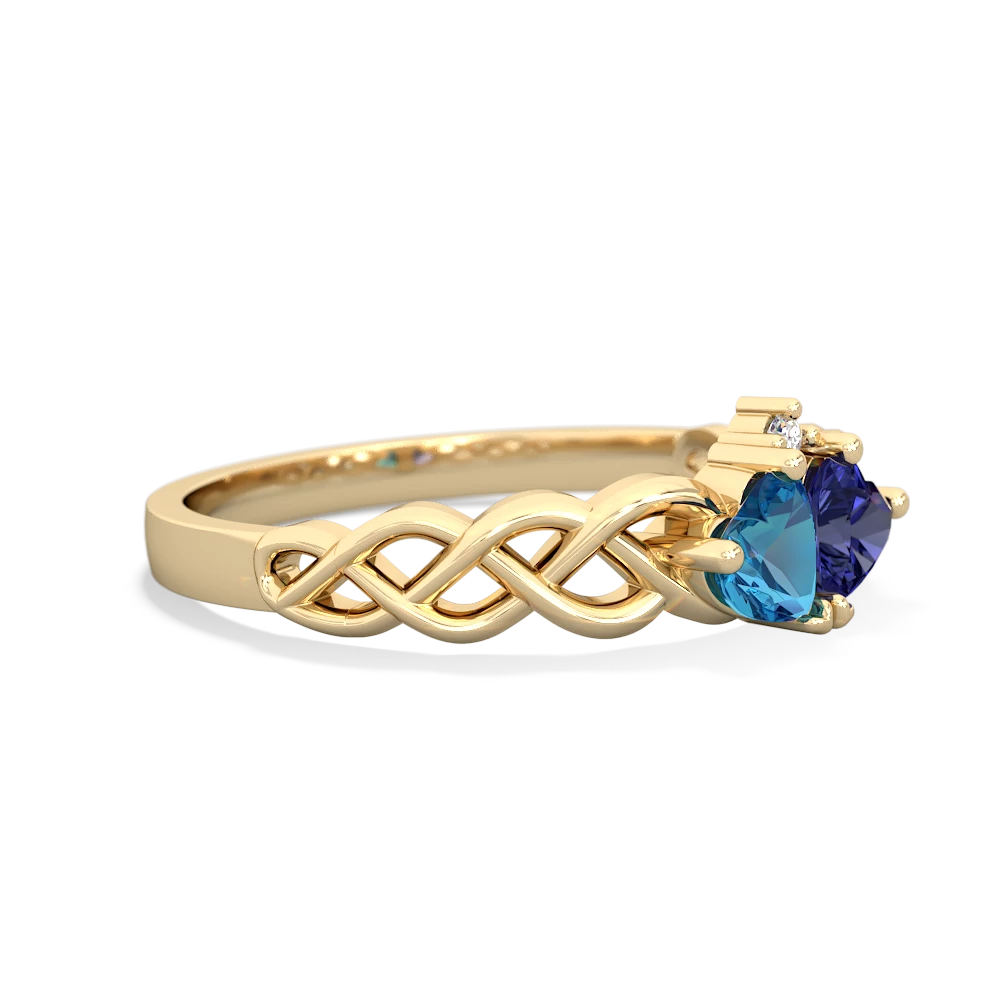 London Topaz Heart To Heart Braid 14K Yellow Gold ring R5870