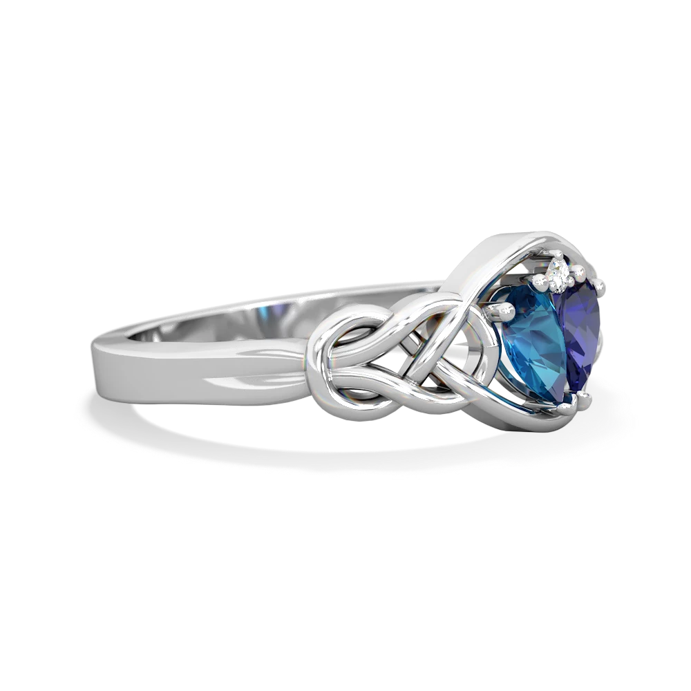 London Topaz Celtic Love Knot 14K White Gold ring R5420