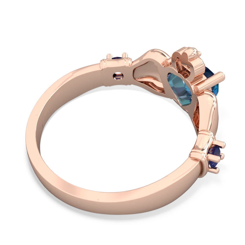 London Topaz Claddagh Keepsake 14K Rose Gold ring R5245