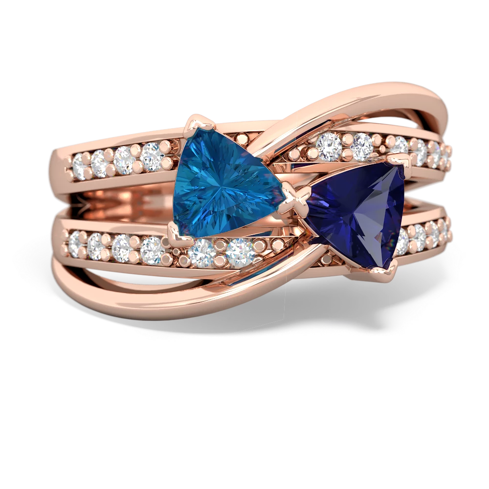 London Topaz Bowtie 14K Rose Gold ring R2360