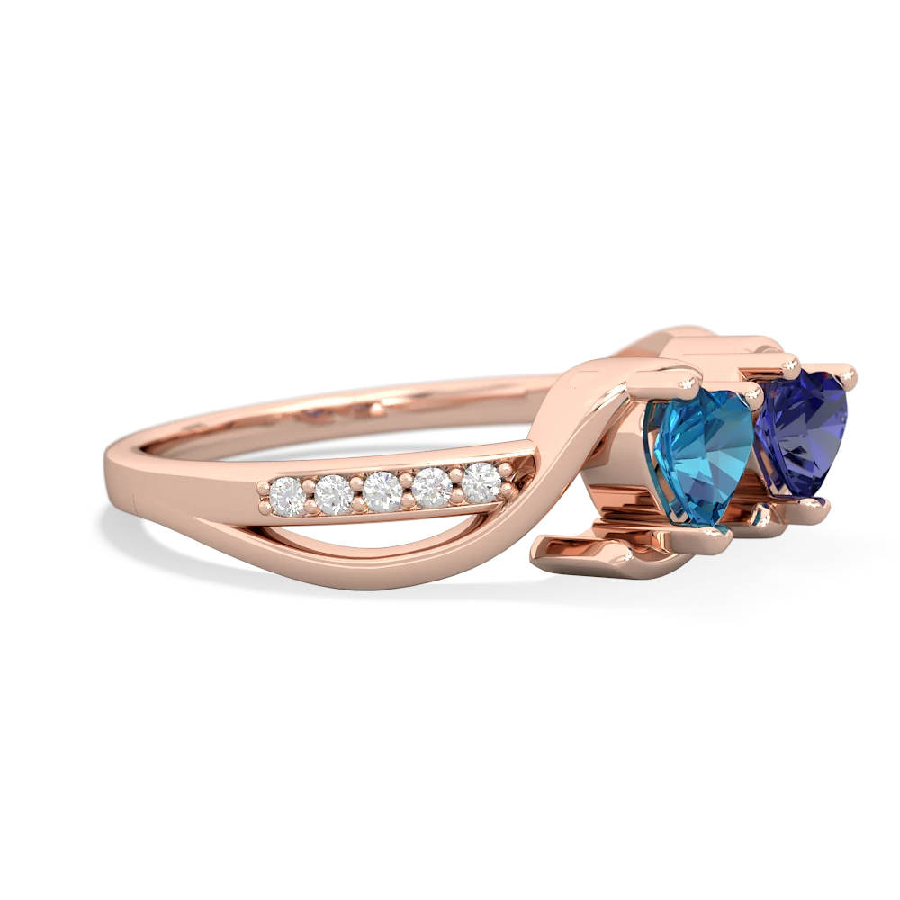 London Topaz Side By Side 14K Rose Gold ring R3090