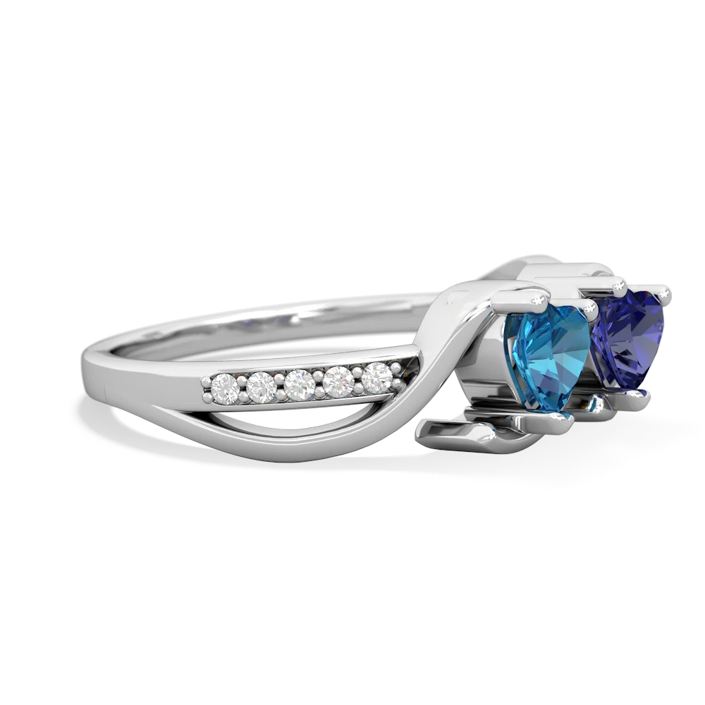 London Topaz Side By Side 14K White Gold ring R3090