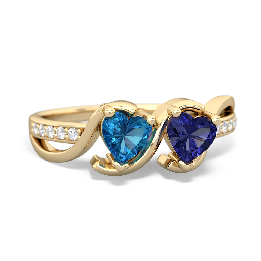 London Topaz Side By Side 14K Yellow Gold ring R3090