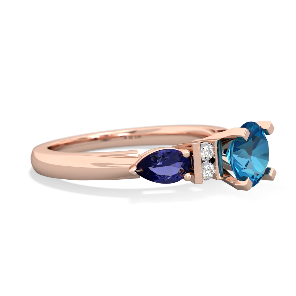 London Topaz 6Mm Round Eternal Embrace Engagement 14K Rose Gold ring R2005