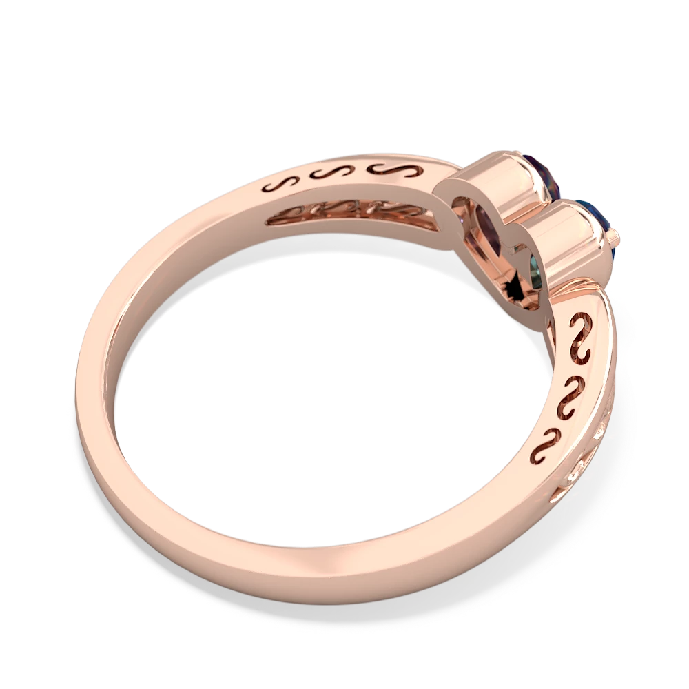 London Topaz Filligree 'One Heart' 14K Rose Gold ring R5070