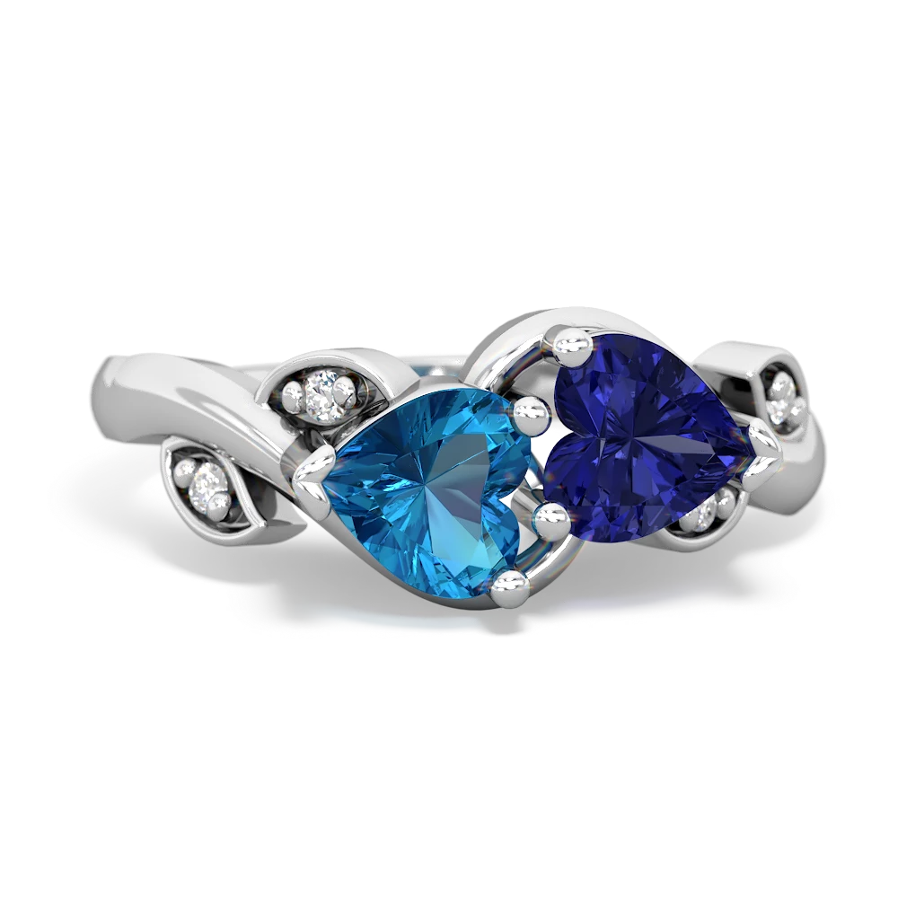 London Topaz Floral Elegance 14K White Gold ring R5790