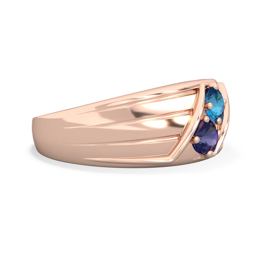 London Topaz Men's Streamline 14K Rose Gold ring R0460