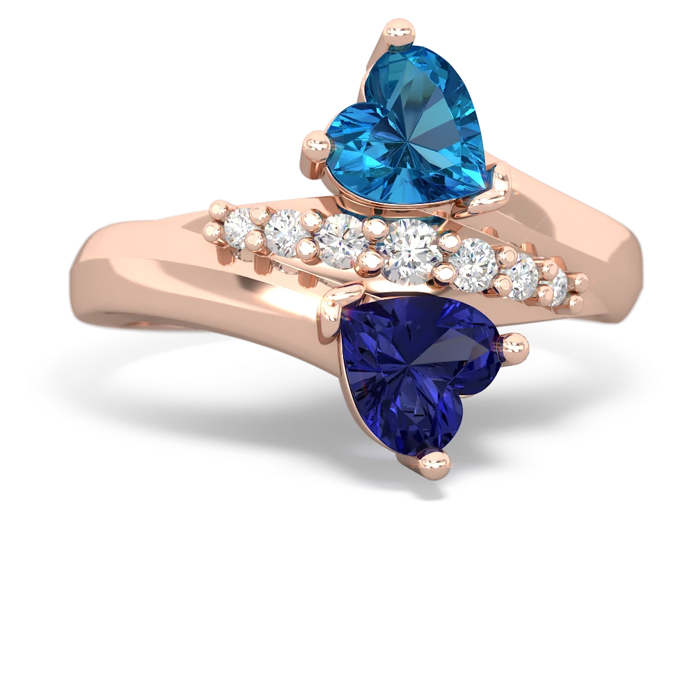 London Topaz Heart To Heart 14K Rose Gold ring R2064