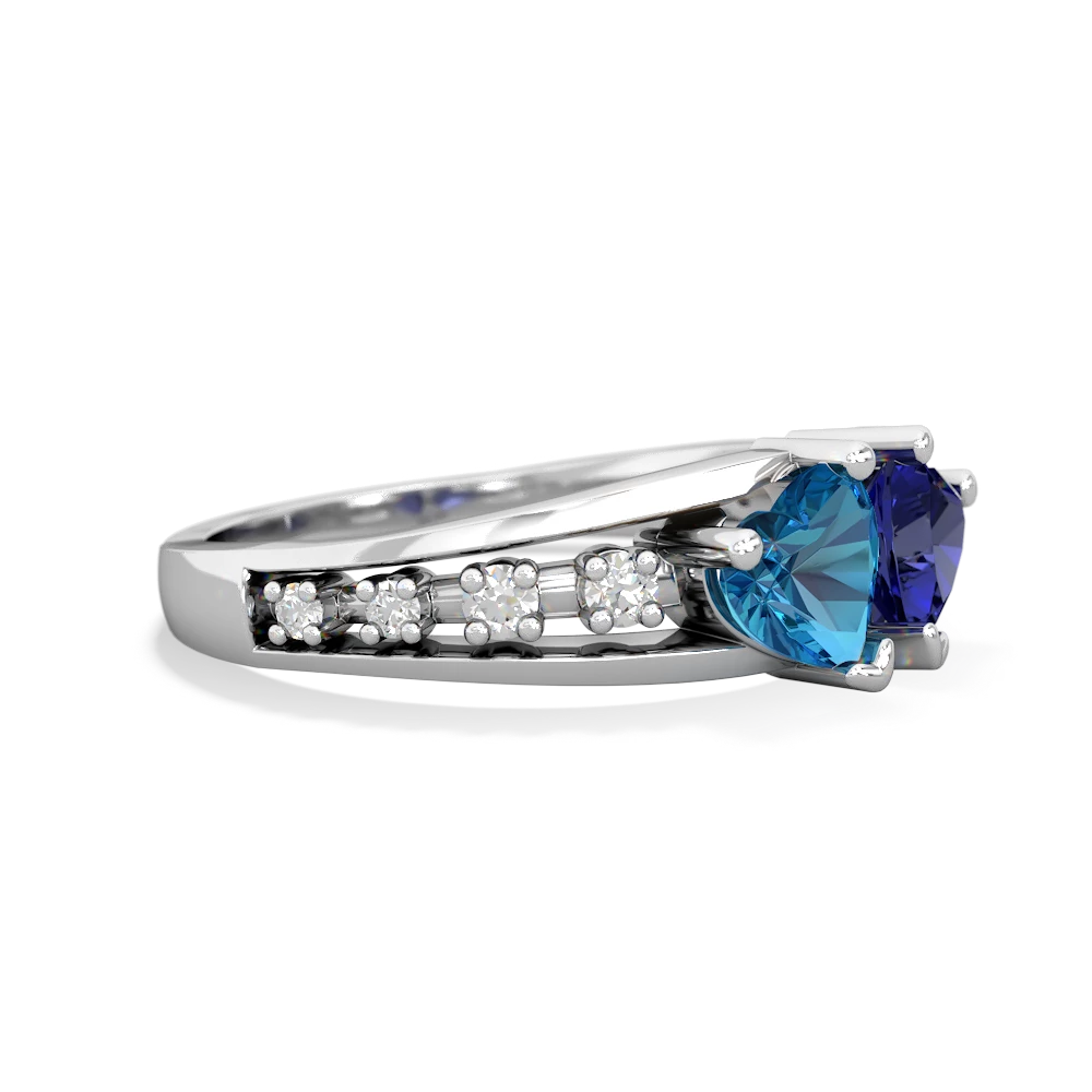 London Topaz Heart To Heart 14K White Gold ring R3342