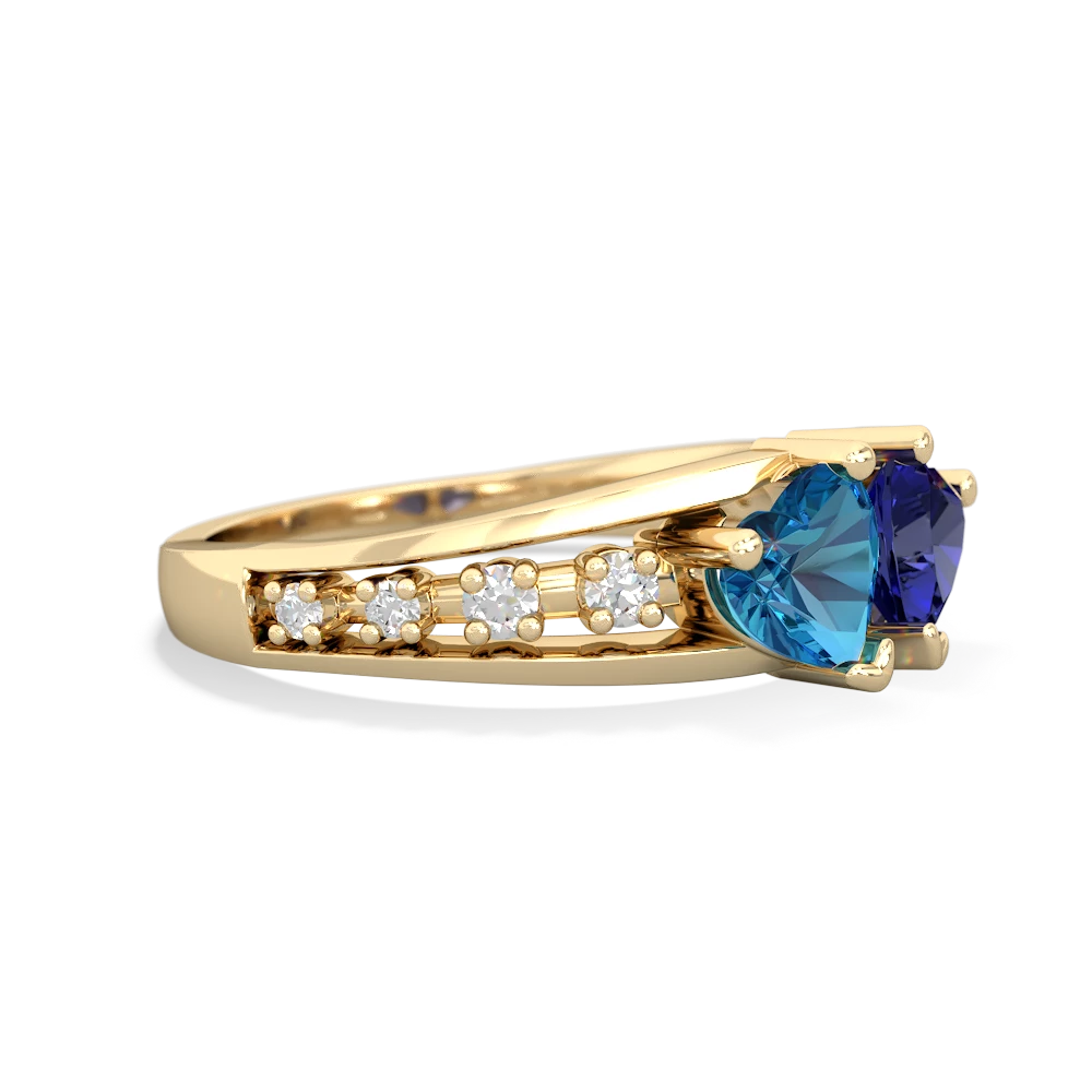 London Topaz Heart To Heart 14K Yellow Gold ring R3342