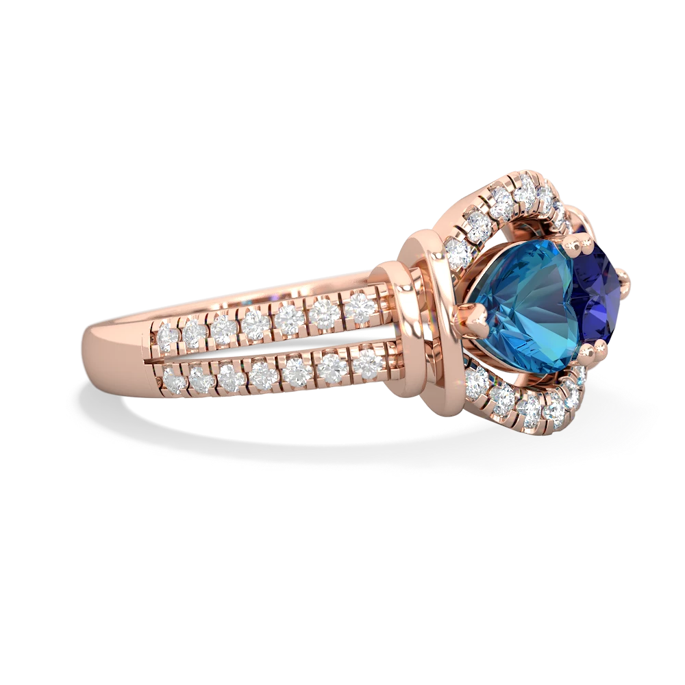 London Topaz Art-Deco Keepsake 14K Rose Gold ring R5630